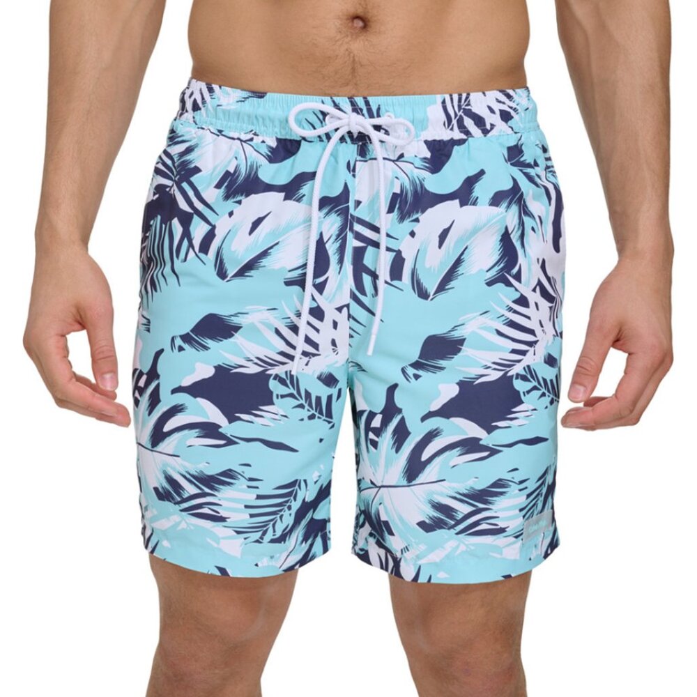 Calvin Klein Men's Island Camo Printed 7" Swim Trunks